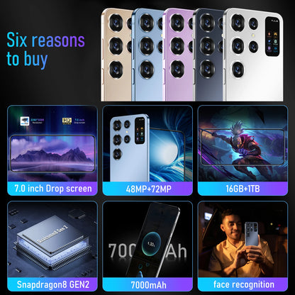 S24 ULTRA 7.3 Inch 16GB+1TB 48MP+108MP Cheap Smart Phones 5G Mobile Android Cell Phones Telephone Smartphone